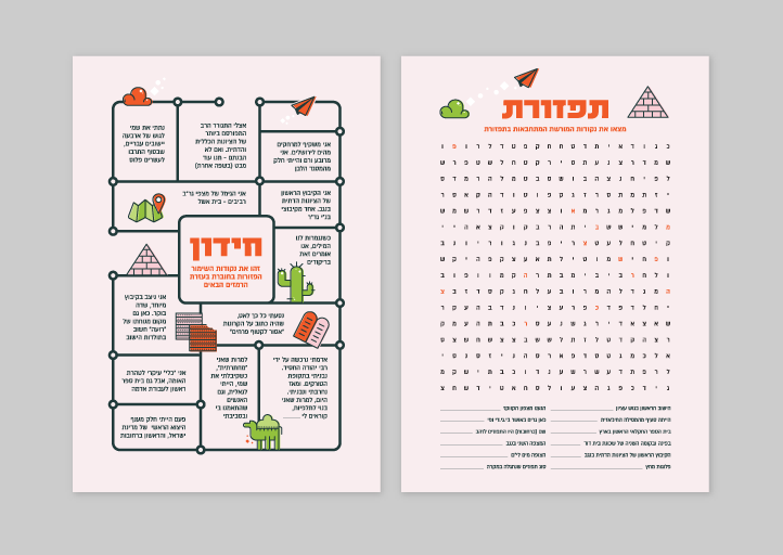 עיצוב מתוך חוברת מפה ומצה עבור המועצה לשימור אתרי מורשת בישראל, סטודיו GOOD