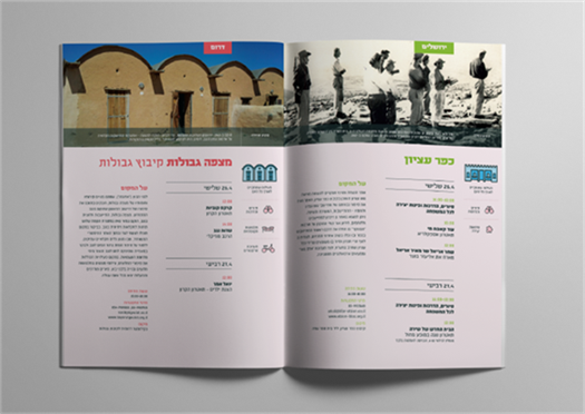 עמוד מתוך עיצוב חוברת מפה ומצה עבור המועצה לשימור אתרי מורשת בישראל, סטודיו GOOD
